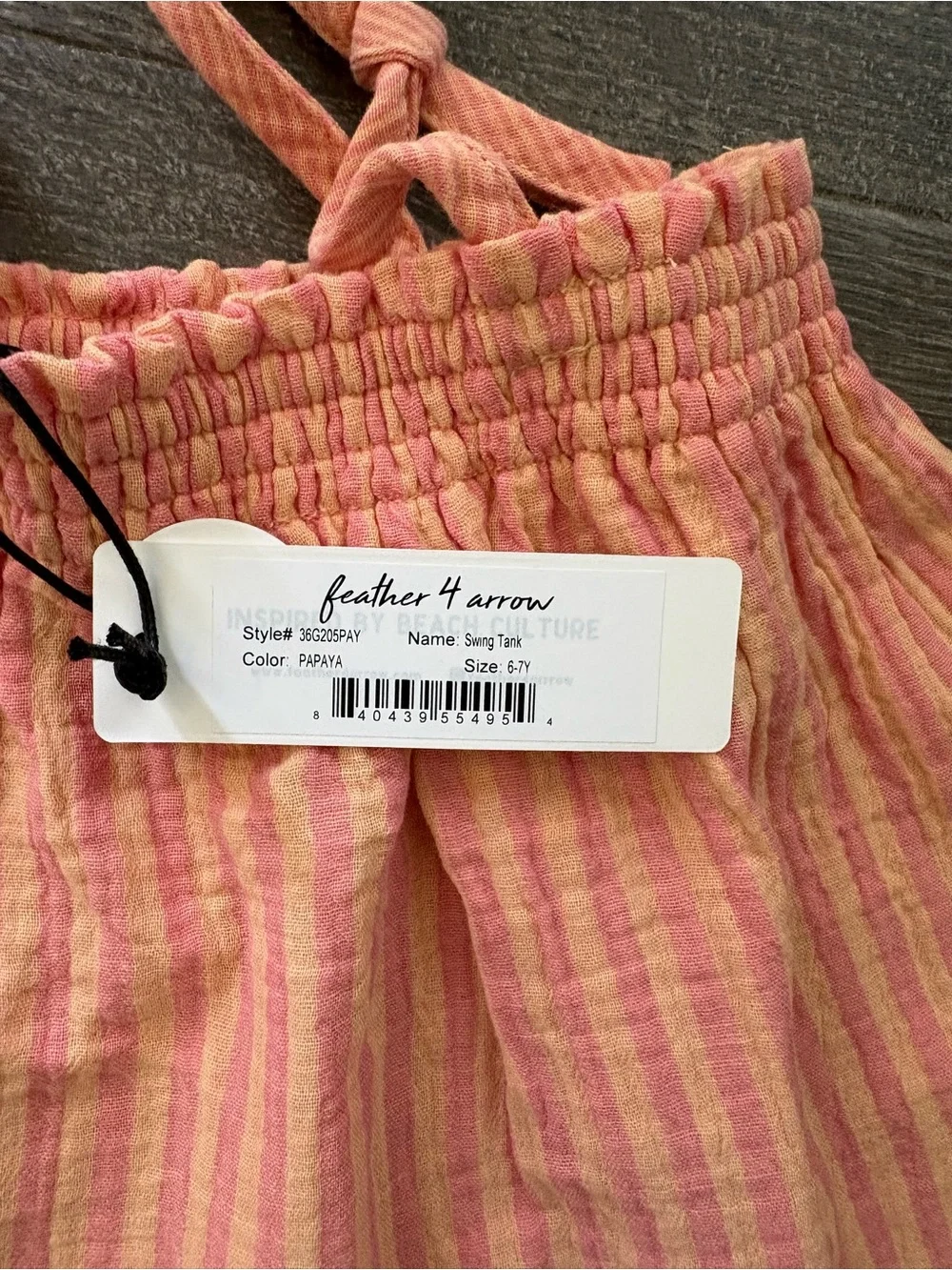 Feather 4 Arrow Swing Top - Size 6/7 NEW Papaya Stripe